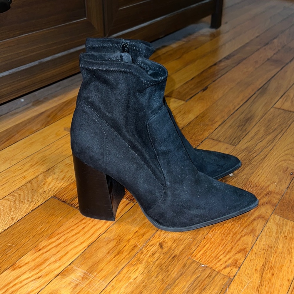 Steve Madden Block Heel Pointed Toe Suede Bootie - image 2